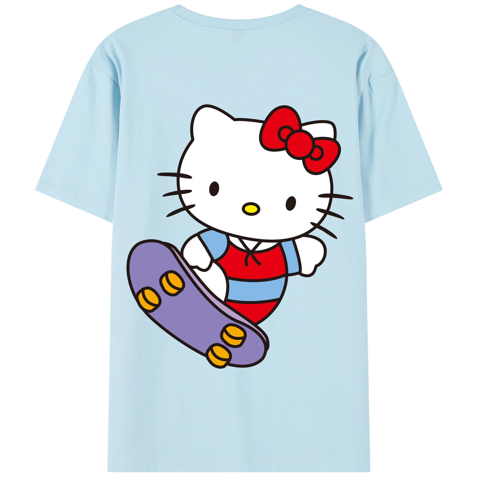 （画像用） Hello Kitty ハローキティ 綿100％半袖Tシャツ（背面プリント）